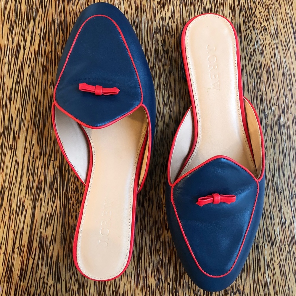 J. CREW piped leather mule size 6